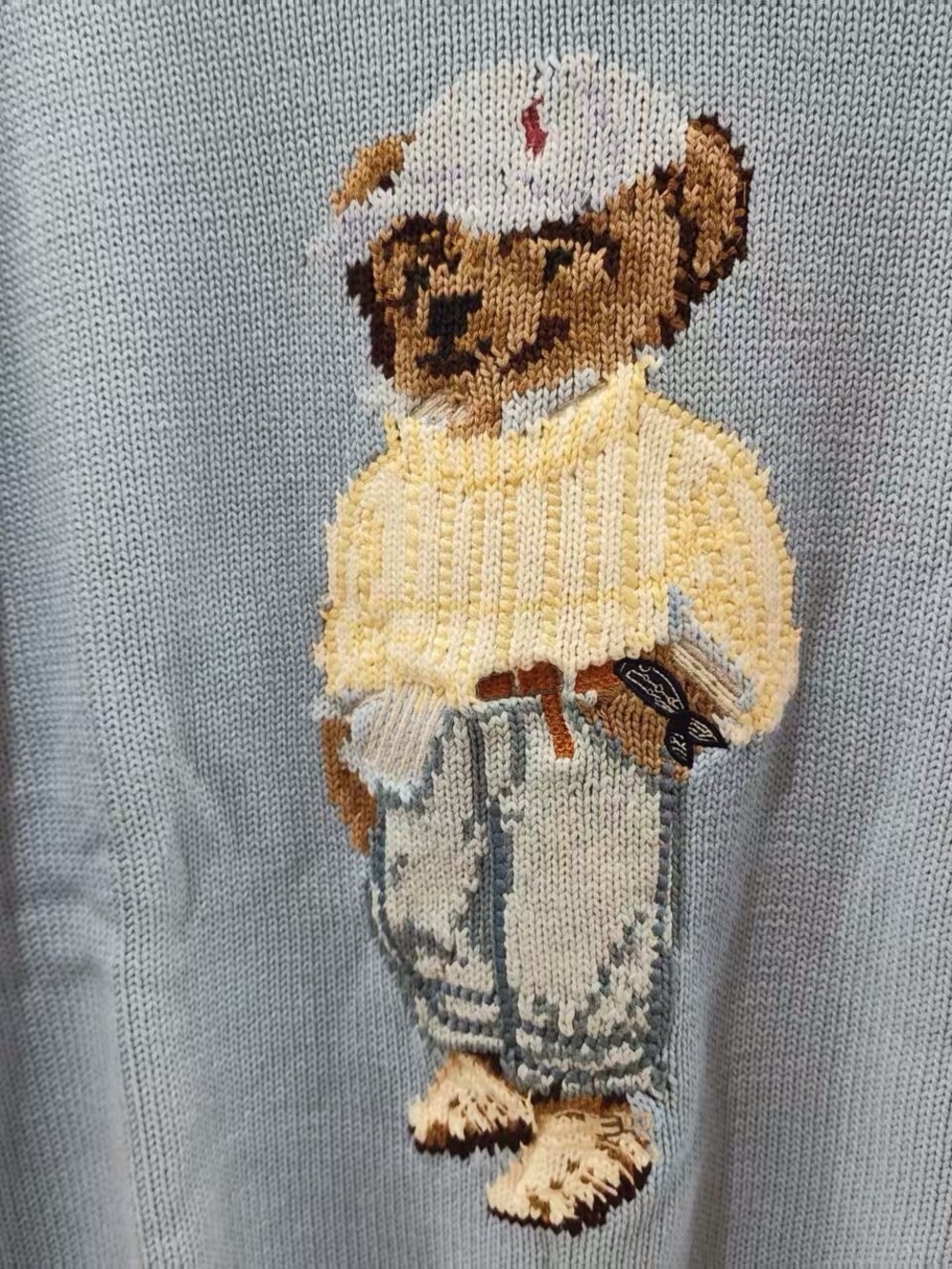 Polo by Ralph Lauren Light Blue Bear Intarsia Crewneck Sweater - Picture 2 of 6